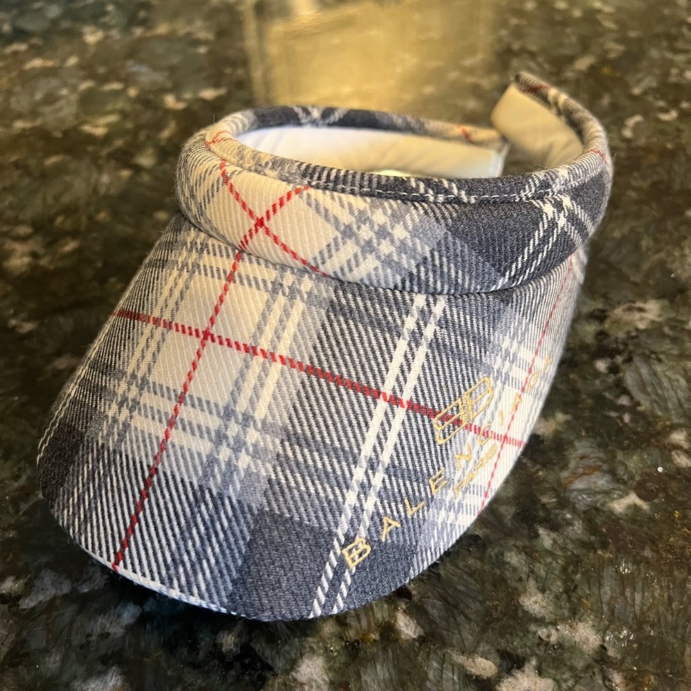 Balenciaga Plaid Embroidered Visor